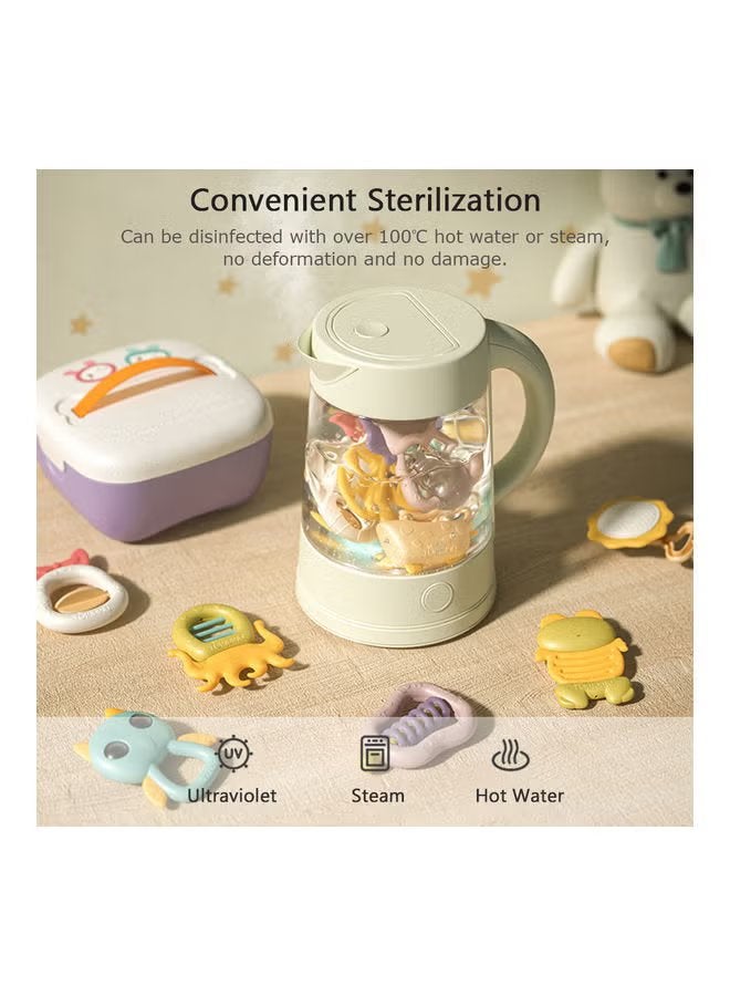 Baby Rattle Teething Set with Whale Storage Box, Infant Cartoon Teether Shaker Grab and Spin Rattles Toys, Silicone Teether Sensory Toys, Versatile Baby Early Sensory Toy, Made of Gentle and Teething-friendly Material, Great Variety of Textured Surfaces, Newborn Gifts  - Image 2