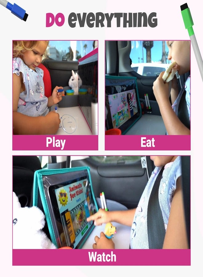 WITRIP Kids Travel Tray with Dry Erase Board - Car Seat Tray for Kids Travel, Carseat Table Top for Toddler, Lap Desk for Car Seat, Activity Organizer & Snack Holder, Road Trip Essentials for Kid (Pink) - Image 5