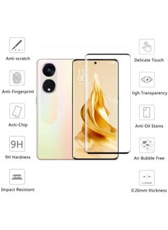 LIXES Screen Protector for OPPO Reno 8T 5G (not for 4G) Tempered Glass Protector Full Glue Edge to Edge 9H Hardness Anti Fingerprint 3D Curved Scratch Resistance Glass for OPPO Reno 8T 5G  - Image 2