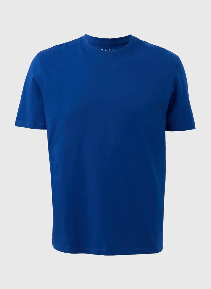 Matalan Cobalt Blue Essential Crew Neck T-Shirt