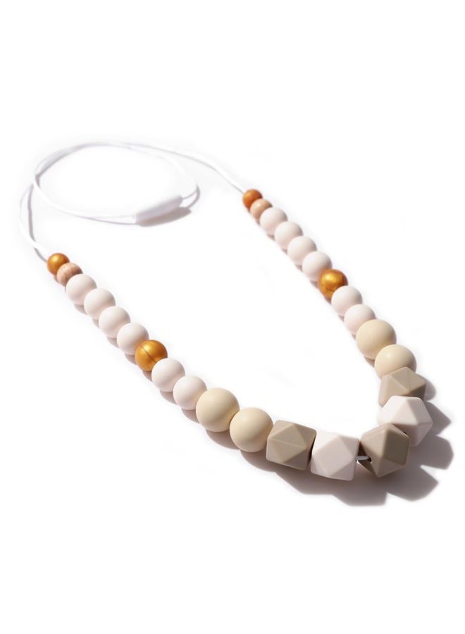 TERJIO Silicone Nursing Necklace - Emotional Calming Breastfeeding Supplies, Fidget Necklace For New Moms, Newborn Nursing Sensory Silicone Beads Jewellery., 14.2in*3.9 in, Silicone, No Gemstone - Image 1
