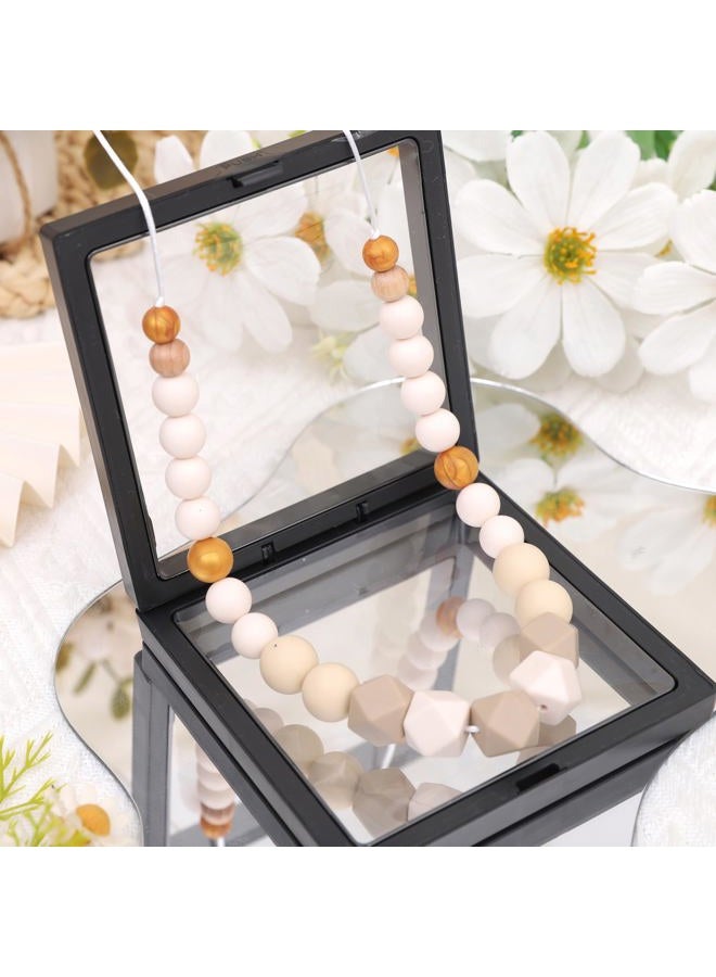 TERJIO Silicone Nursing Necklace - Emotional Calming Breastfeeding Supplies, Fidget Necklace For New Moms, Newborn Nursing Sensory Silicone Beads Jewellery., 14.2in*3.9 in, Silicone, No Gemstone - Image 4