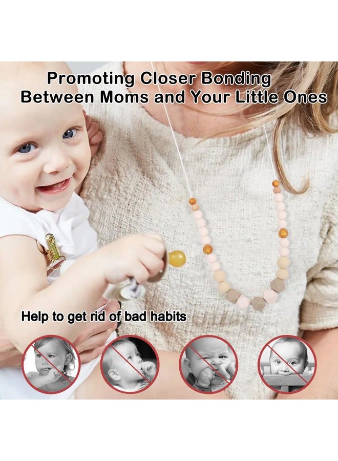 TERJIO Silicone Nursing Necklace - Emotional Calming Breastfeeding Supplies, Fidget Necklace For New Moms, Newborn Nursing Sensory Silicone Beads Jewellery., 14.2in*3.9 in, Silicone, No Gemstone - Image 5
