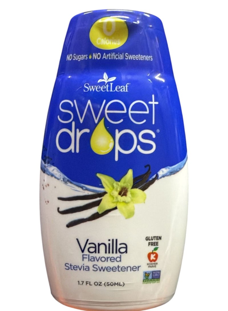 SweetLeaf Sweet Drops - Flavored Stevia Liquid Sweetener, Stevia Extract, Zero Calories, Gluten Free, Keto Friendly, Non GMO, Natural Flavor, Sugar Alternative - Vanilla, 1.7 Fl Oz (Pack of 1) - Image 1