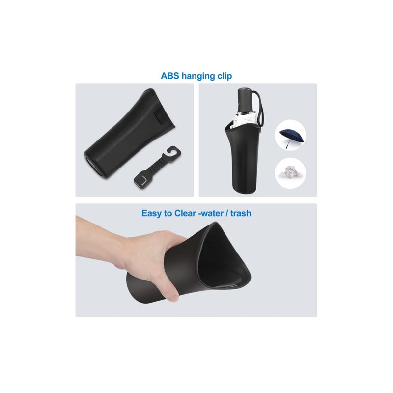 Zikra 2 Pack Hanging Car Trash Can, Car Garbage Bin Waterproof Waste Basket Seat Headrest Hooks Cylinder Storage Holders Multipurpose Car Umbrella Holder Vehicle Organizer for Car - Image 5