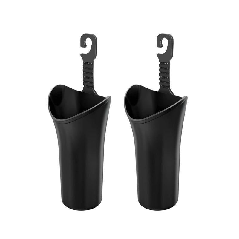 Zikra 2 Pack Hanging Car Trash Can, Car Garbage Bin Waterproof Waste Basket Seat Headrest Hooks Cylinder Storage Holders Multipurpose Car Umbrella Holder Vehicle Organizer for Car - Image 1