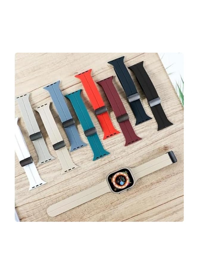 Generic - SP Magnetic Strap For Apple Watch Ultra 49mm 45mm 42mm 44mm Silicone Strap For iWatch Series 8 7 SE 6 5 - Image 1
