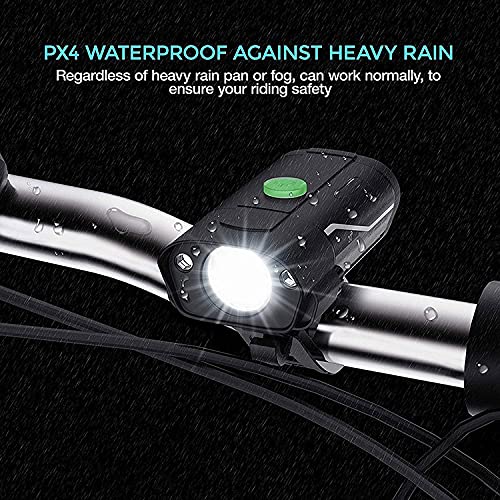 Dark Horse® Bicycle 5 Mode CREE L2 LED USB Rechargeable Front Light with Warning Side Light, Black (New Better Quality Version) - Image 5