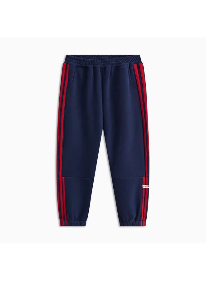 Mqd Fleece-lined Boys' Sports Casual Pants, Knit Winter Trousers For Older Kids, Navy Blue, Size 160 - Image 3