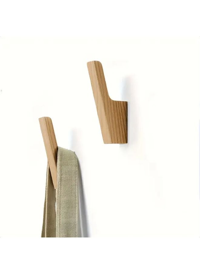 قطعتان من خطافات خشبية ريفية، حامل معاطف يدوي الصنع للمدخل، غرفة النوم، تخزين الحمام - Image 1