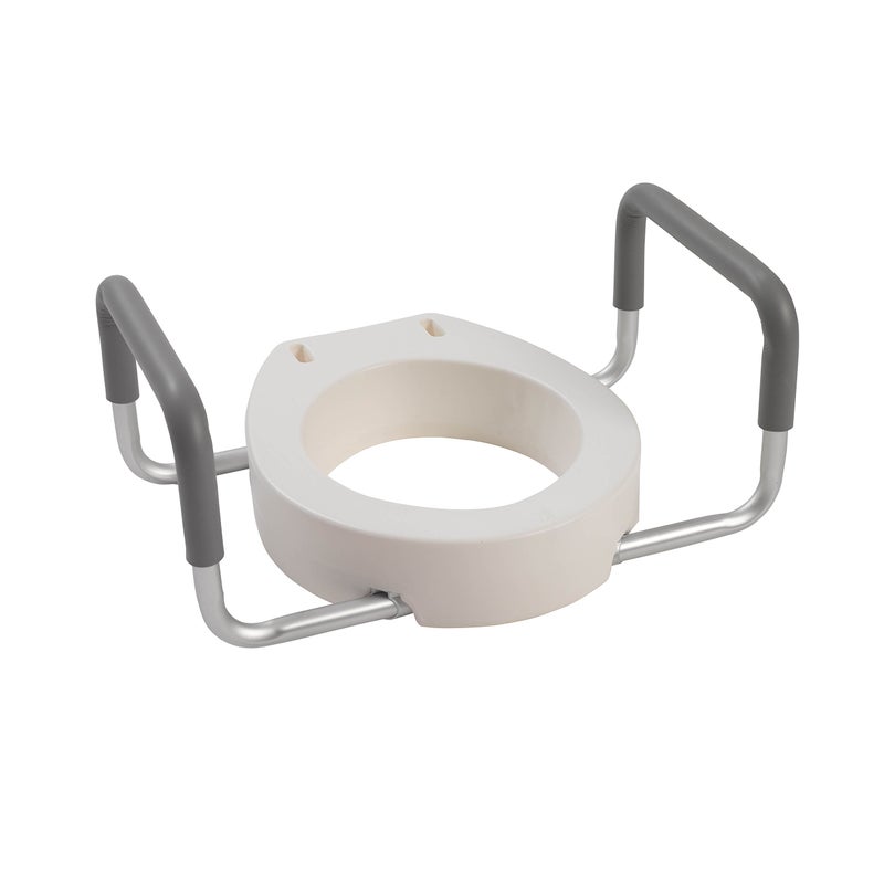 Drive Medical 12402 Premium Raised Toilet Seat with Removable Metal Arms Standard Seat White - Image 3