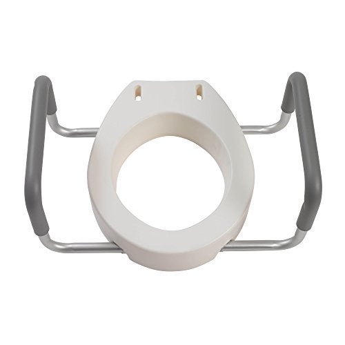 Drive Medical 12402 Premium Raised Toilet Seat with Removable Metal Arms Standard Seat White - Image 5