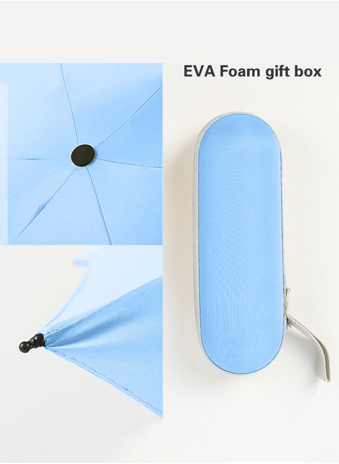 Blue Mini Folding Compact Umbrella Lightweight Capsule Umbrella