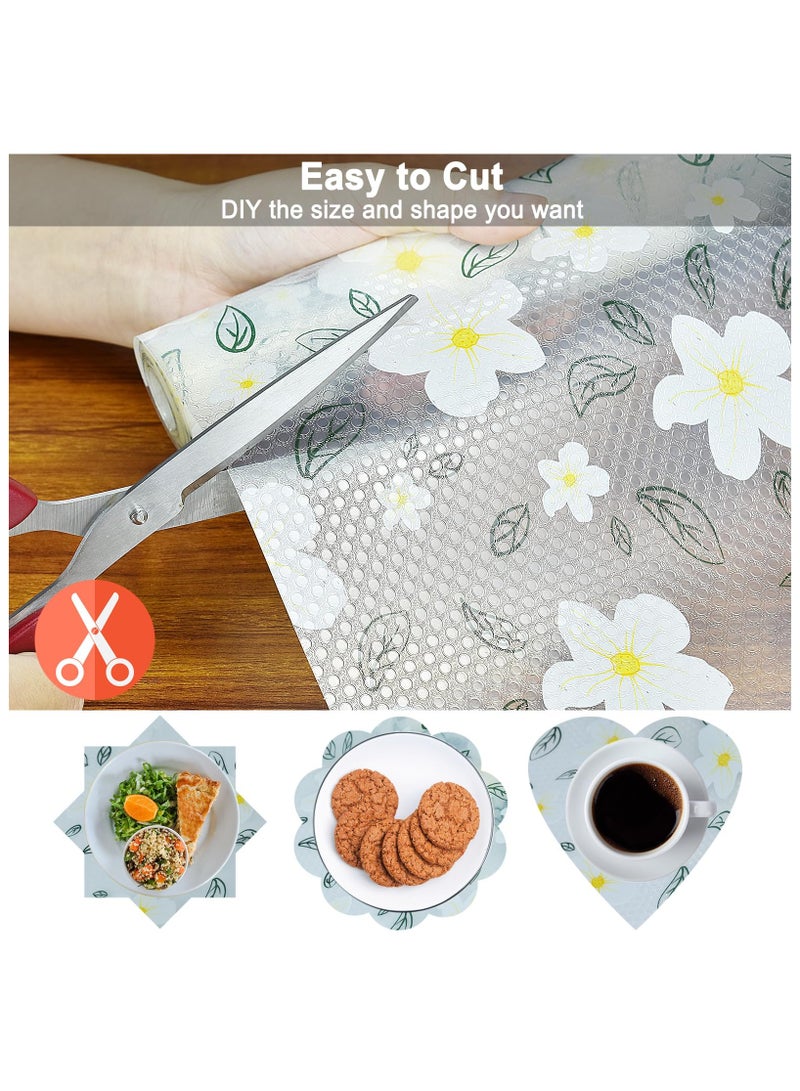 SYOSI Refrigerator Liner, Premium Shelf and Drawer Liners for Kitchen Cabinet, No Slip Durable Cupboard Mats Non Adhesive Fridge Liner, Waterproof Bathroom Sink Mat EVA Placemats Roll - 17.7"×197" - Image 3