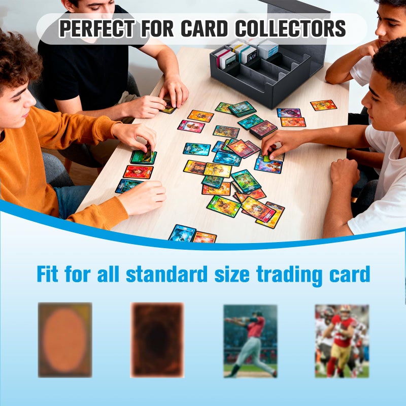 Astrell Trading Card Storage Box with 12 Dividers and 6 Foam Stoppers, Large Capacity Sturdy Leather Strong Magnetic Closure MTG Commander Deck Box, Case for TCG MTG Sport Card (Holds 1800+) - Image 5