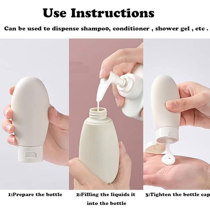 TS WITH TECHSUN Silicone Refillable Travel Bottles For Toiletries, Shampoo Hand Wash, Squeeze Bottles Container for Cream, Body Lotion Storage Leakproof Travel Accessories (60 ML) - Image 4
