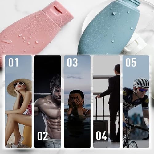 TS WITH TECHSUN Silicone Refillable Travel Bottles For Toiletries, Shampoo Hand Wash, Squeeze Bottles Container for Cream, Body Lotion Storage Leakproof Travel Accessories (60 ML) - Image 2