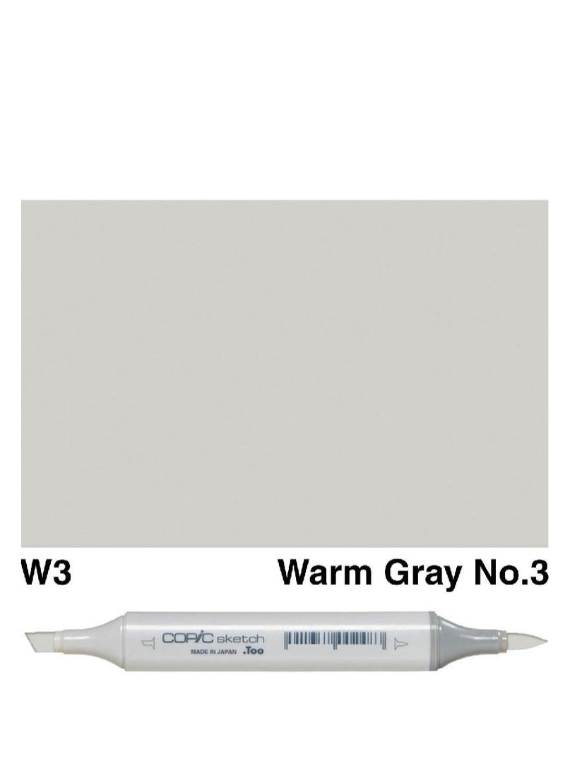 Sketch W-3 Graphic Art Marker Warm Gray No.3 Twin Tip