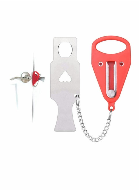 Portable Door Lock Travel Lock Solid Heavy Duty Lock Perfect for Traveling, Hotel, Home,Apartment,School, Prevent Unauthorized Entry Add Extra Lock for Additional Safety and Privacy