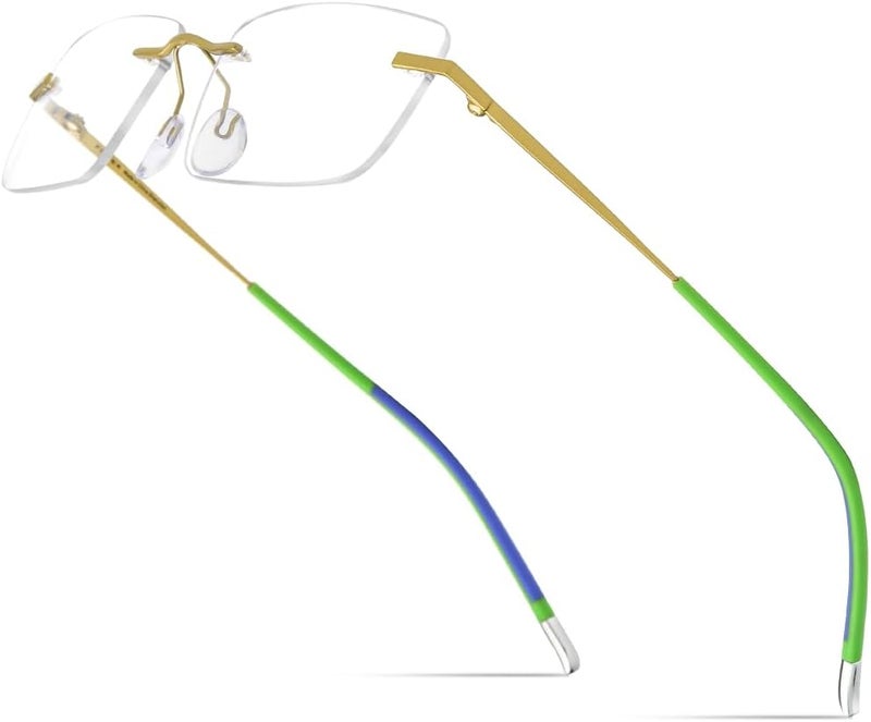 FONEX Titanium Glasses Frame,Rimless Frameless Optical Eyewear Eyeglasses for Men and Women F85634 - Image 1