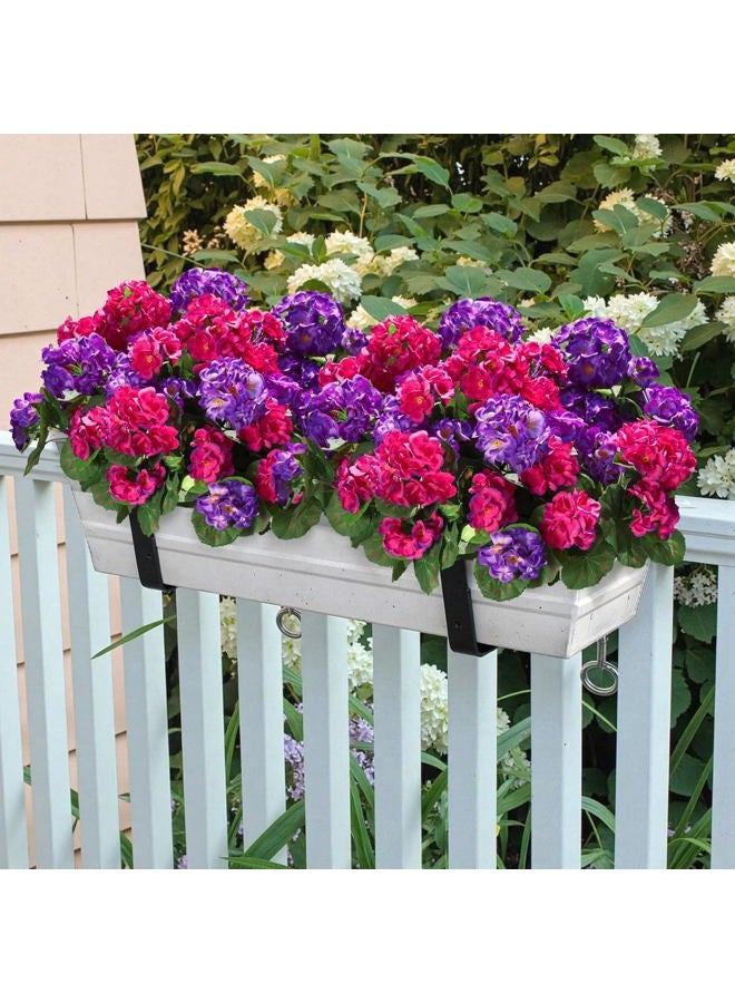 HyeFlora Artificial Geranium Fake Flowers for Outdoors Decoration, 6 Bundles Silk Geraniums Flower UV Resistant Look Real Faux Plants for Front Door Garden Porch Planter Patio Balcony Yard Indoor Home, Mix - Image 2
