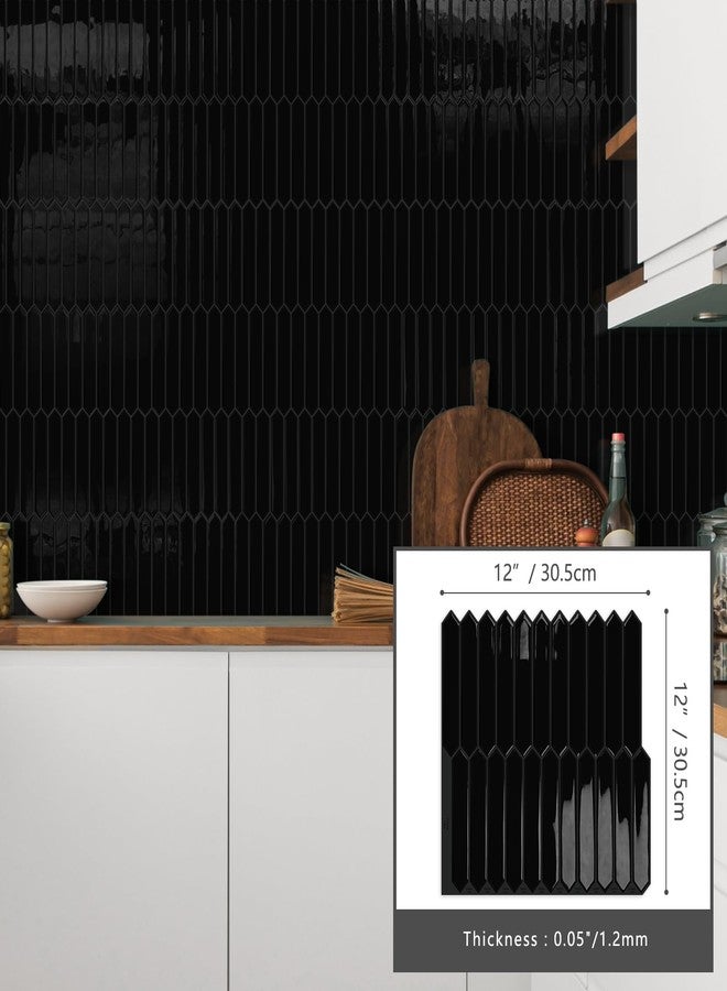 MOONFUN Black Long Hexagon Tile Peel and Stick Backsplash, 10 Sheets Self-Adhesive Wall Tiles Stick on Back Splash for Kitchen, Bathroom, Fireplace,RV(12"×12") - Image 5