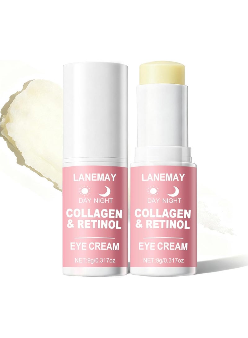 LANEMAY Retinol & Collagen Eye Cream Stick for Wrinkles & Moisturizing - Anti-Aging with Niacinamide & Vitamin E - Deeply Hydrate & Smooth Fine Lines - Portable Undereye Treatment 9g - Image 1