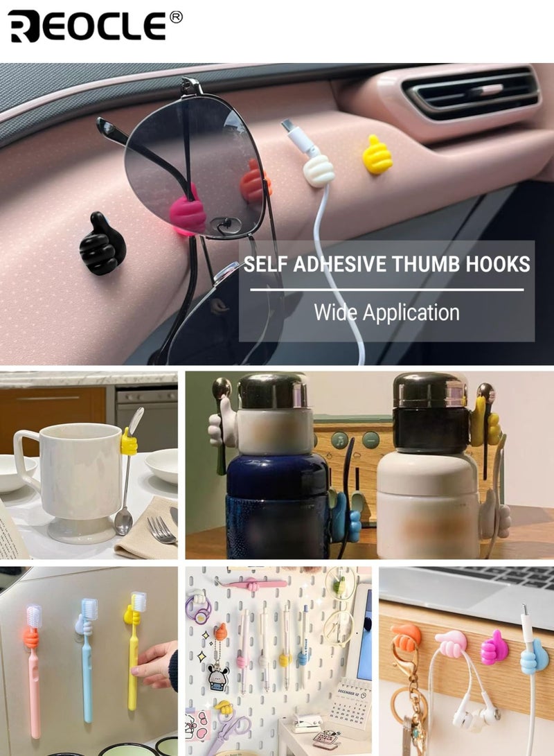 REOCLE 20PCS Thumb Shape Cable Clips with Adhesive Backing and No Drill Installation Plastic Cord Organizers for Home Kitchen Office Charging Cables - Image 5