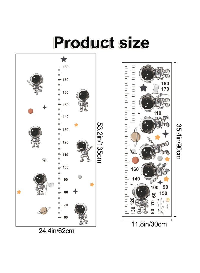Generic 3D Space Astronauts Height Growht Chart Wall Decals Peel and Stick Measurement Growing Ruler Removable Stickers Decor for Kids Bedroom Nursery Classroom Playroom Home Walls Background Decoration  - Image 3