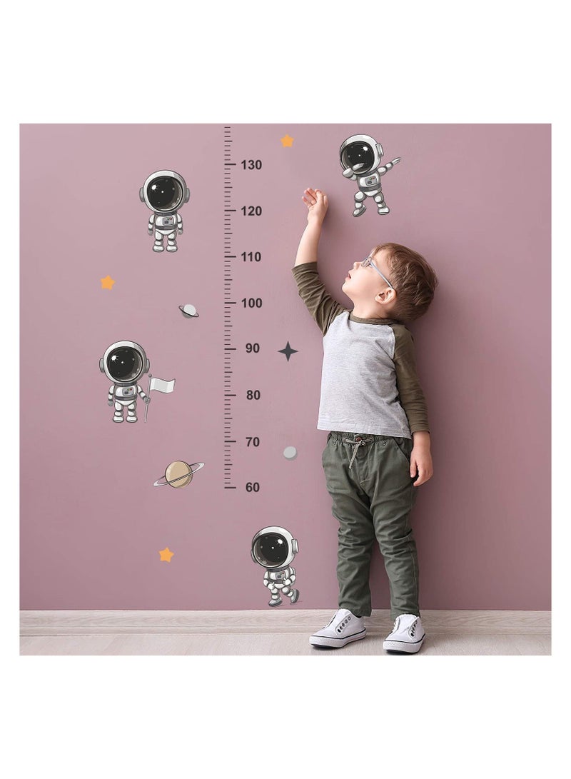 Generic 3D Space Astronauts Height Growht Chart Wall Decals Peel and Stick Measurement Growing Ruler Removable Stickers Decor for Kids Bedroom Nursery Classroom Playroom Home Walls Background Decoration  - Image 2