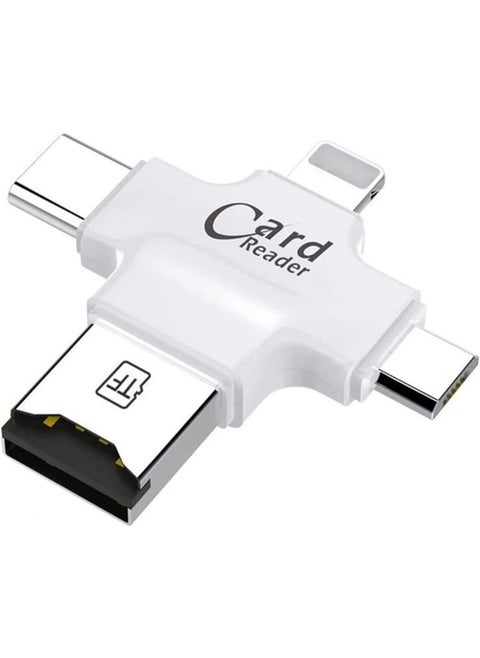 Versatile 4 in 1 Card Reader for iPhone iPad Android and More  TF Lightning Micro USB USB Type C Fast Data Transfer iOS App 8G 128G Support
