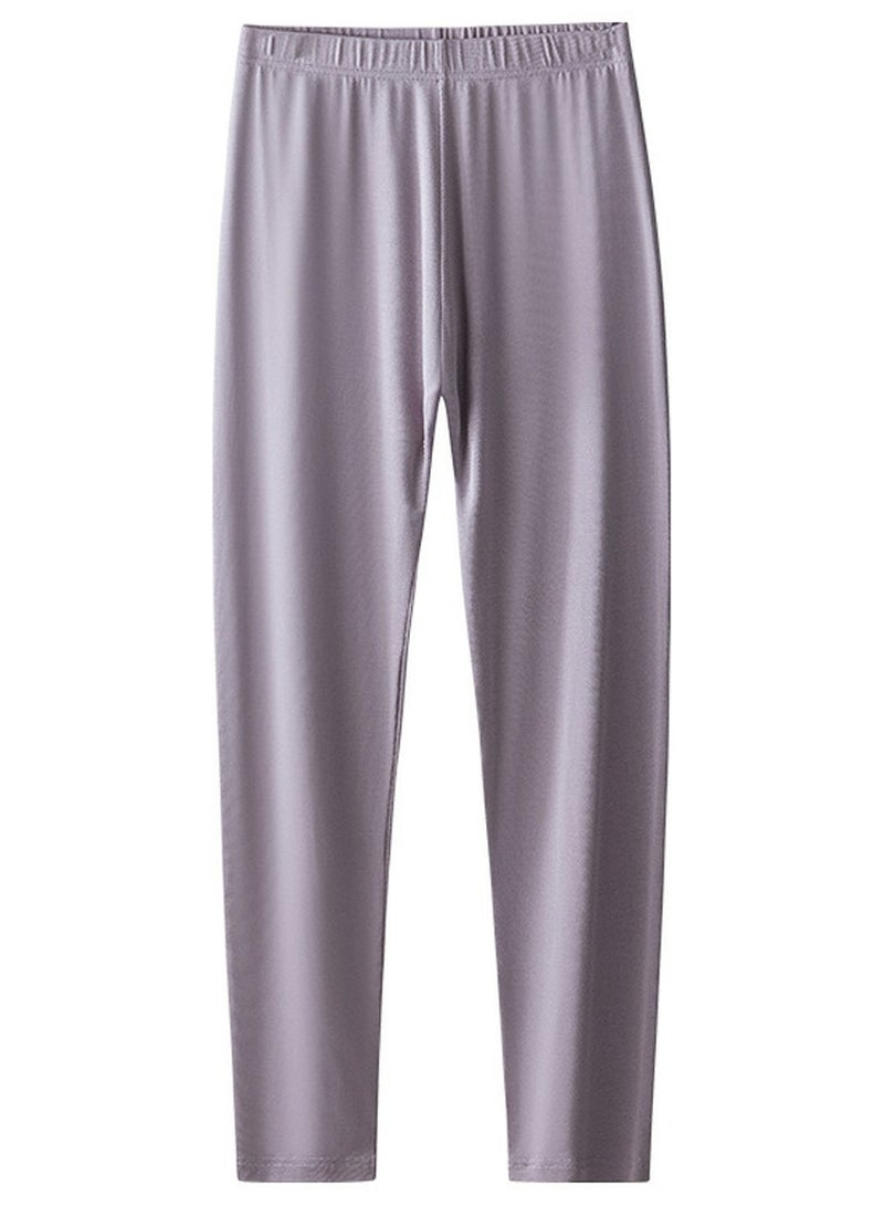 Loquat Women's Thin Tights Leggings Underwear Thermal Pants Long Johns Bottoms  Wintergear Warm Base Layer Bottoms Greyish Purple 