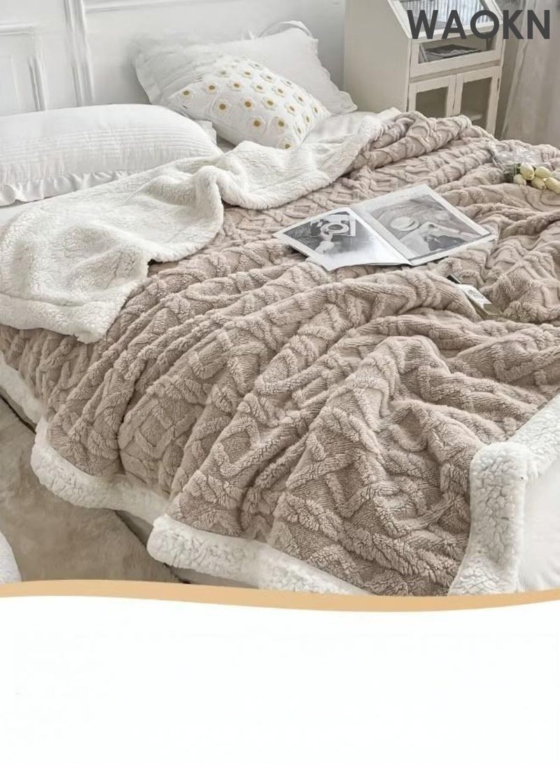 دبليو أيه أو كي أن بطانية مخملية تافو لموسم الخريف والشتاء ، بطانية مخملية سميكة مزدوجة الجانب ، بطانية غطاء بطانية القيلولة ، بطانية مزدوجة الجانب أنيقة النمط ، بطانية لون صلب بسيطة ، بطانية دافئة تنفسية ناعمة وصديقة للجلد. - Image 4