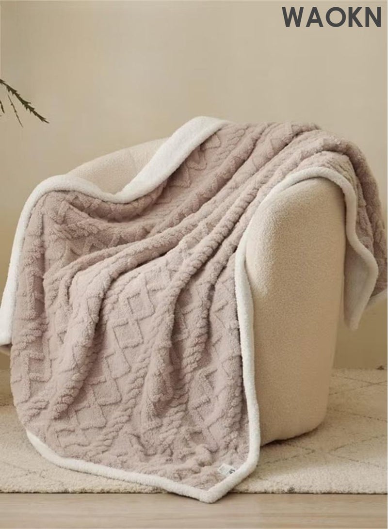 دبليو أيه أو كي أن بطانية مخملية تافو لموسم الخريف والشتاء ، بطانية مخملية سميكة مزدوجة الجانب ، بطانية غطاء بطانية القيلولة ، بطانية مزدوجة الجانب أنيقة النمط ، بطانية لون صلب بسيطة ، بطانية دافئة تنفسية ناعمة وصديقة للجلد. - Image 1