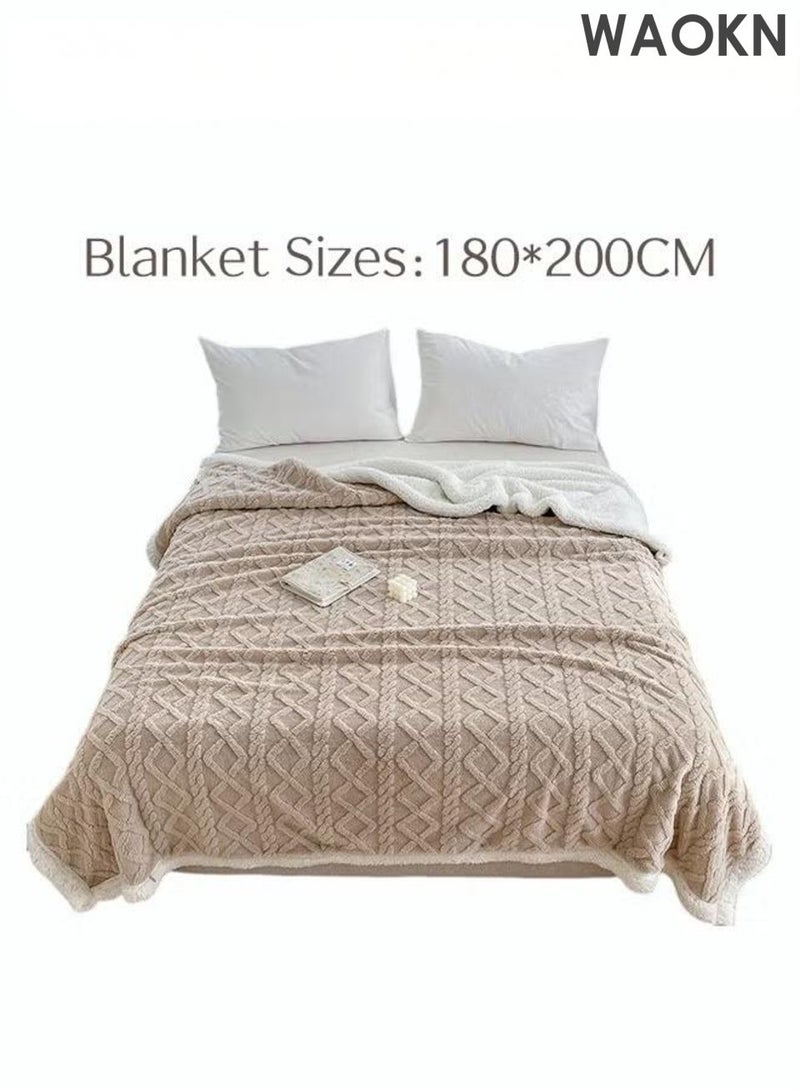 دبليو أيه أو كي أن بطانية مخملية تافو لموسم الخريف والشتاء ، بطانية مخملية سميكة مزدوجة الجانب ، بطانية غطاء بطانية القيلولة ، بطانية مزدوجة الجانب أنيقة النمط ، بطانية لون صلب بسيطة ، بطانية دافئة تنفسية ناعمة وصديقة للجلد. - Image 2