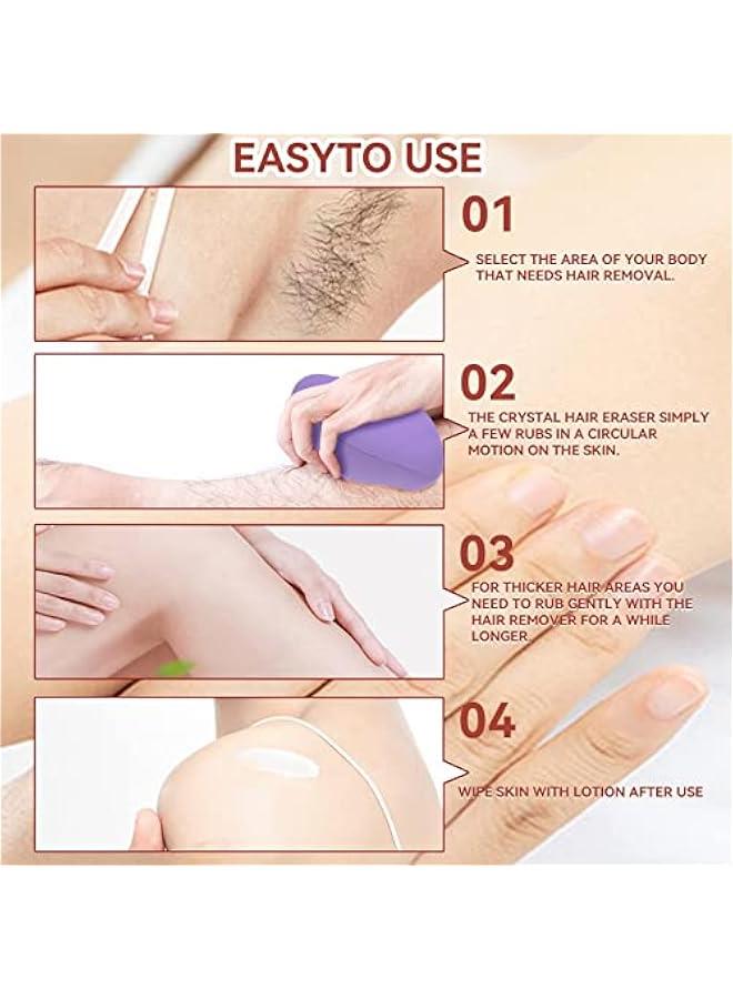 BWSJ Innovative Bleame Crystal Hair Eraser for Men  Women  lessly Remove Hair Achieve Silky Smooth Skin Purple Full Body Hair Remover - Image 3