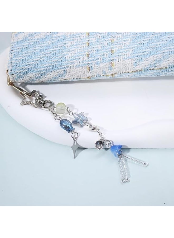 SYOSI Cute Jellyfish Keychain, Aesthetic Y2K Keyring, Stylish Kawaii Accessories for Handbag, Backpack, Purse or Bag, Durable Charm for Keys or Decor, Blue Ocean Sea Color, Good Gift for Teens, Women - Image 3