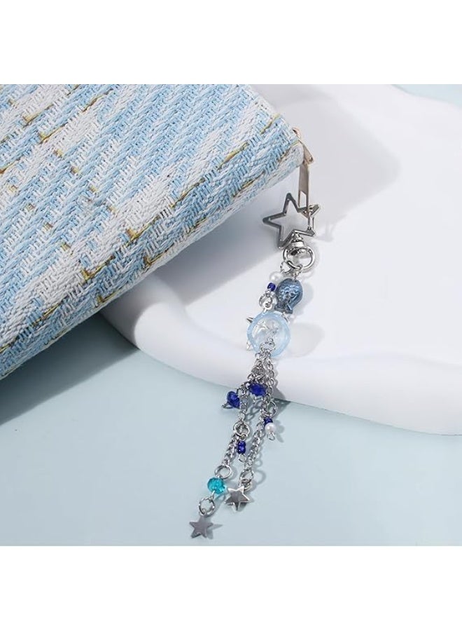 SYOSI Cute Jellyfish Keychain, Aesthetic Y2K Keyring, Stylish Kawaii Accessories for Handbag, Backpack, Purse or Bag, Durable Charm for Keys or Decor, Blue Ocean Sea Color, Good Gift for Teens, Women - Image 5