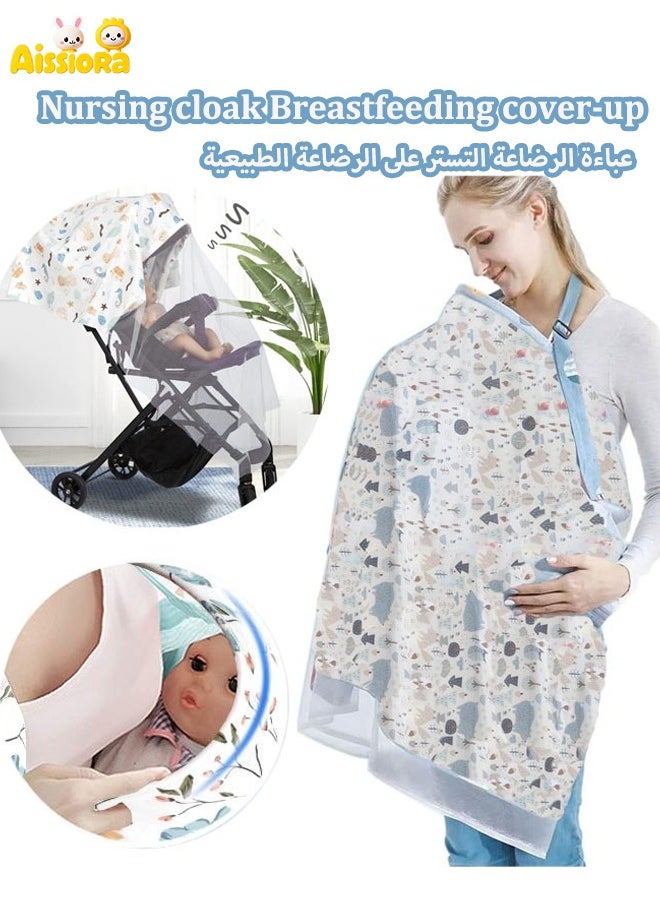 Aissiora Nursing cloak Breastfeeding cover-up Cotton Nursing Cover for Breastfeeding 360° Coverage Breathable and Portable Suitable for mothers nursing aprons  - Image 1
