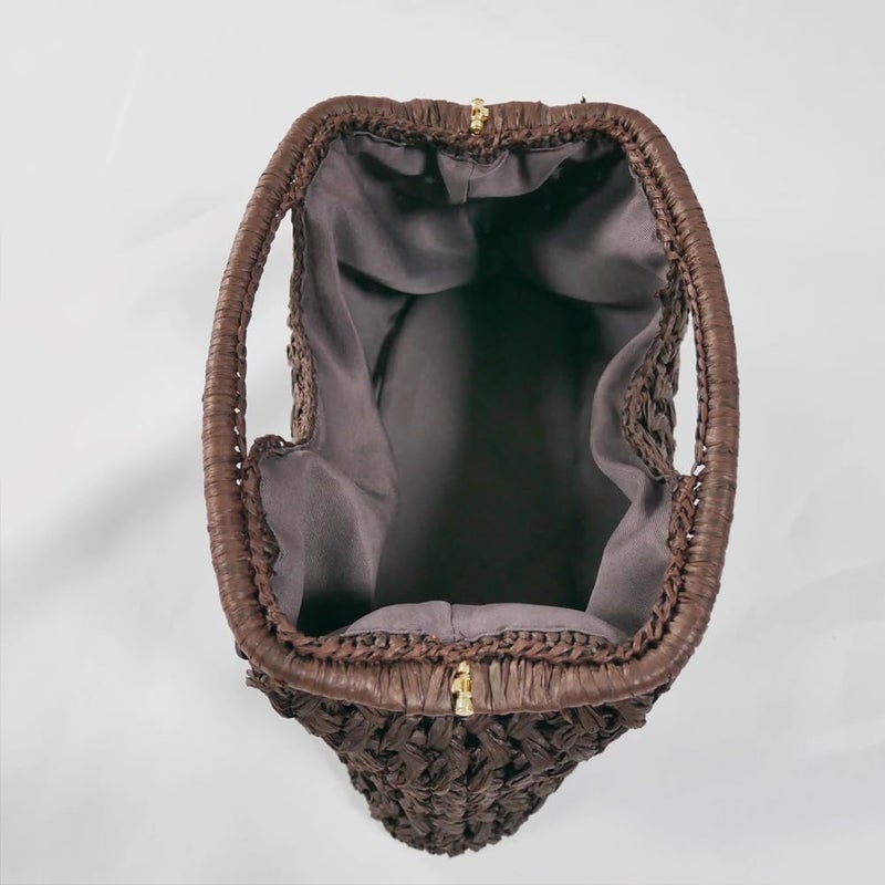 CUXVA Large Straw Clutch Bag for Women Summer Satchel Purse Fashion Woven Top Hanlde Handbags for Beach Vacation - Image 5