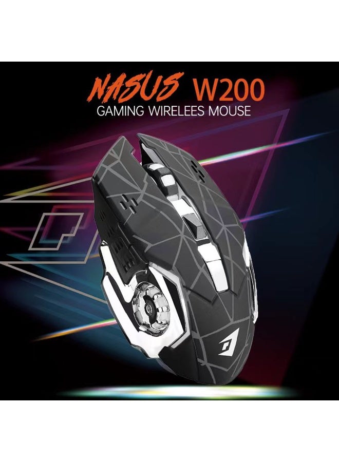 JERTECH W200 NASUS Wireless Gaming Mouse – 2400 DPI – Ergonomic Design – High Polling Rate – Macro Pro – Black - Image 4