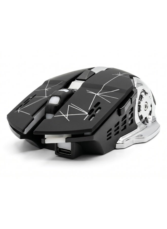 JERTECH W200 NASUS Wireless Gaming Mouse – 2400 DPI – Ergonomic Design – High Polling Rate – Macro Pro – Black - Image 3