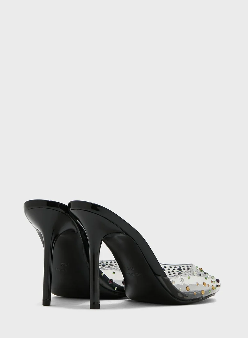 NINE WEST Casual High Heel Slip On Sandals