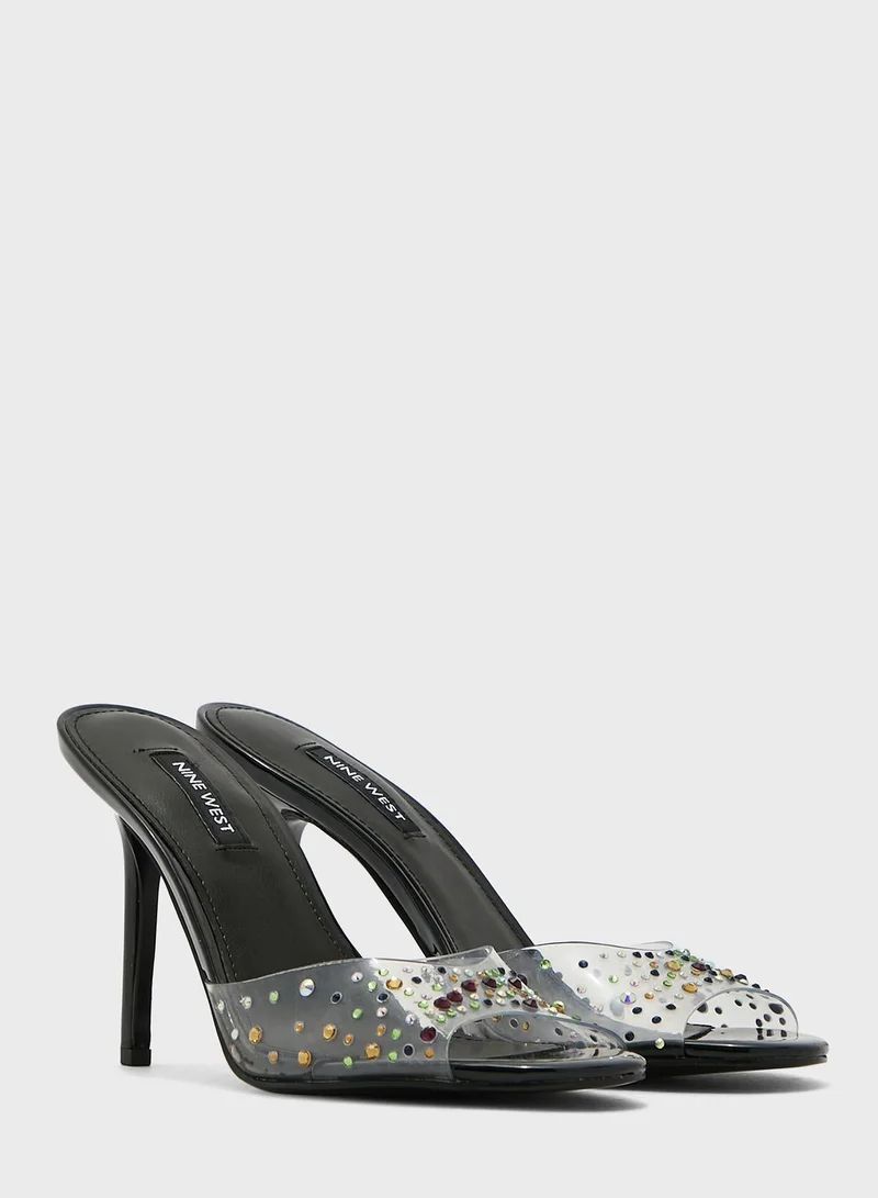 NINE WEST Casual High Heel Slip On Sandals