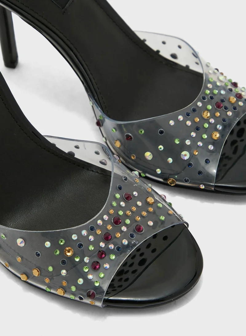 NINE WEST Casual High Heel Slip On Sandals