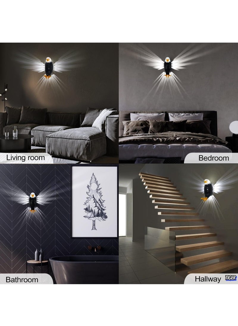 TIGER Bald Eagle Wall Light – American Eagle Night Light with Remote Control, Magnetic Wall Mounted Lamp for Bedroom, Living Room & Hallway, Battery Operated, Removable Charging Eagle Light  - Image 2