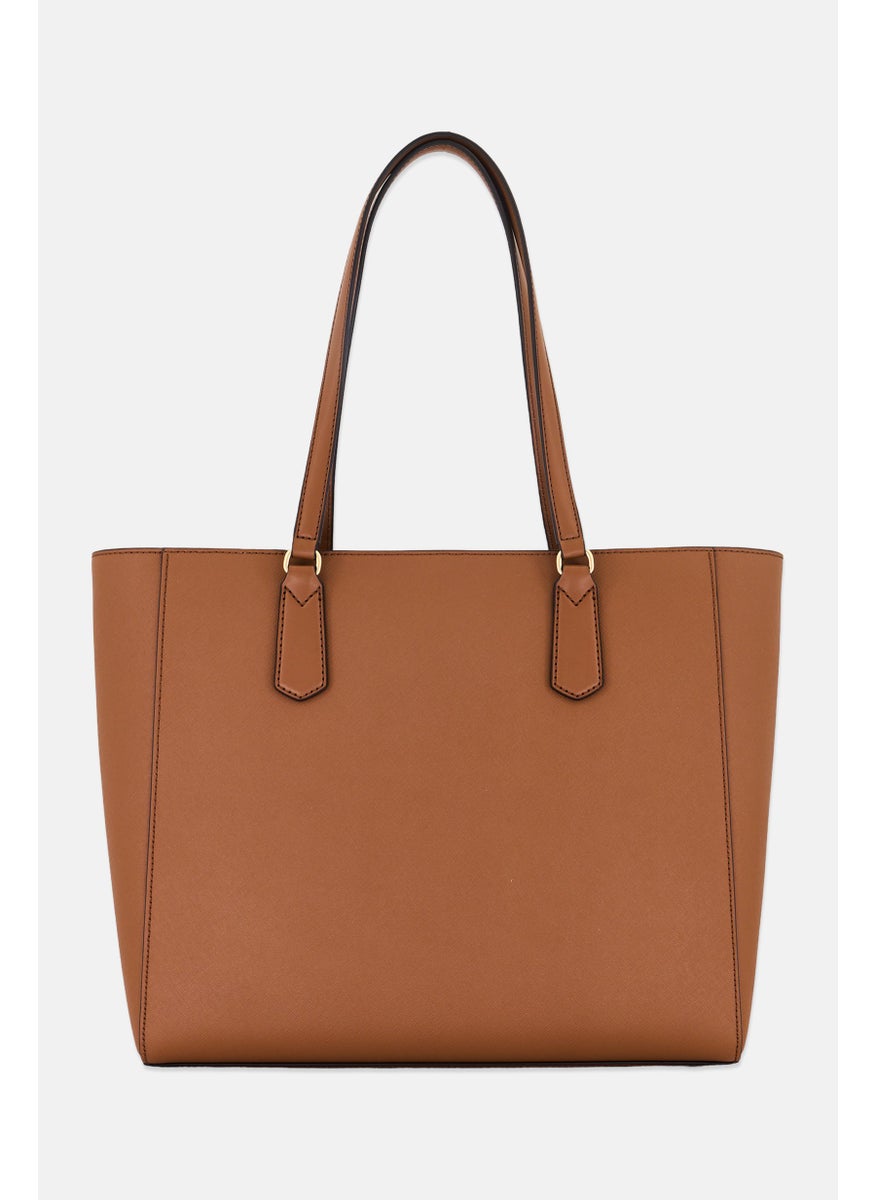 Michael Kors Women Hardware Logo Tote Bag 30 H x 35 L x 14 W cm, Brown  - Image 3
