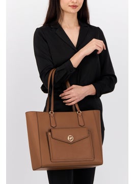 Michael Kors Women Hardware Logo Tote Bag 30 H x 35 L x 14 W cm, Brown  - Image 2