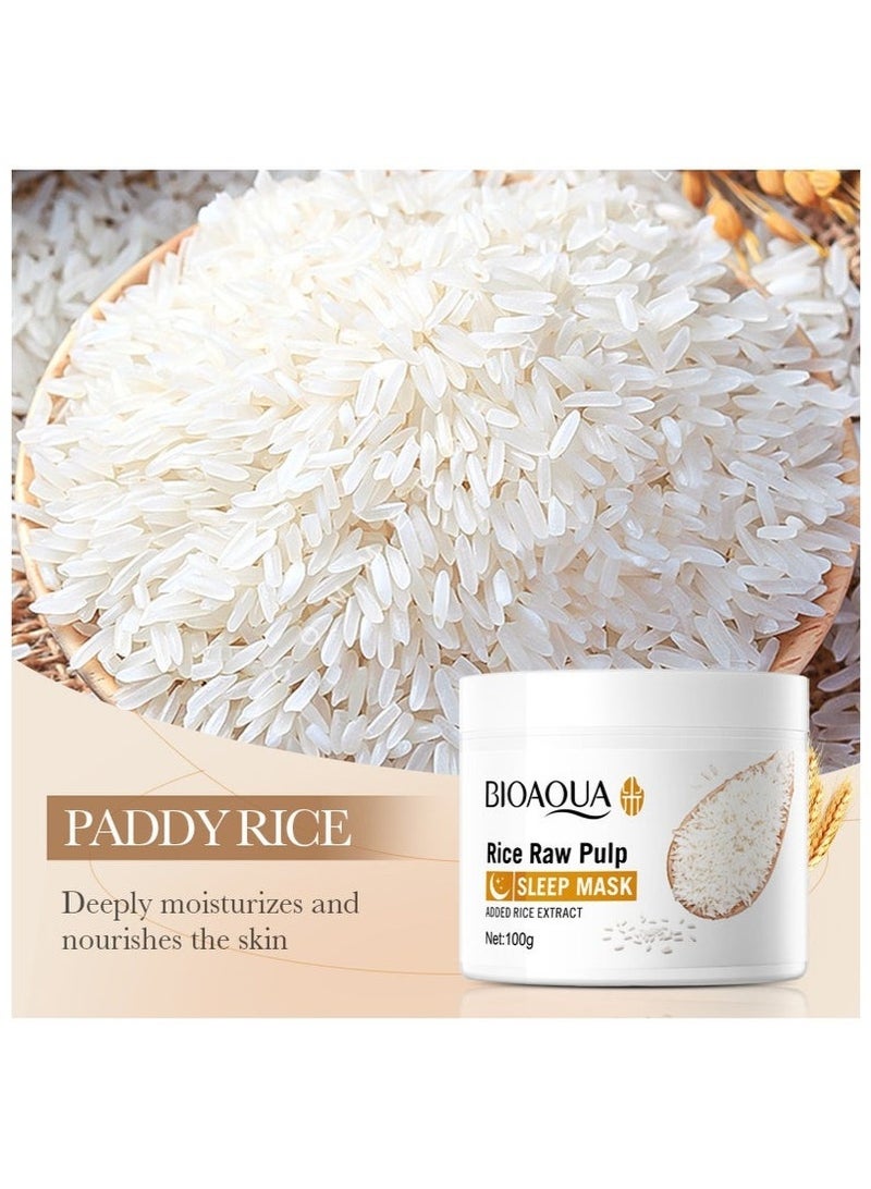 BIOAOUA Rice Original Slurry Sleep facial mask - deeply moisturize, repair skin, and glow - Image 2