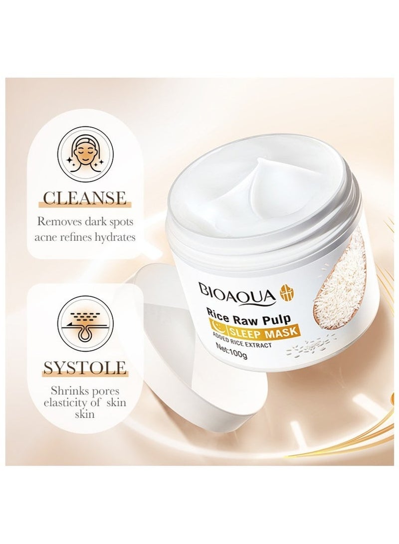 BIOAOUA Rice Original Slurry Sleep facial mask - deeply moisturize, repair skin, and glow - Image 3